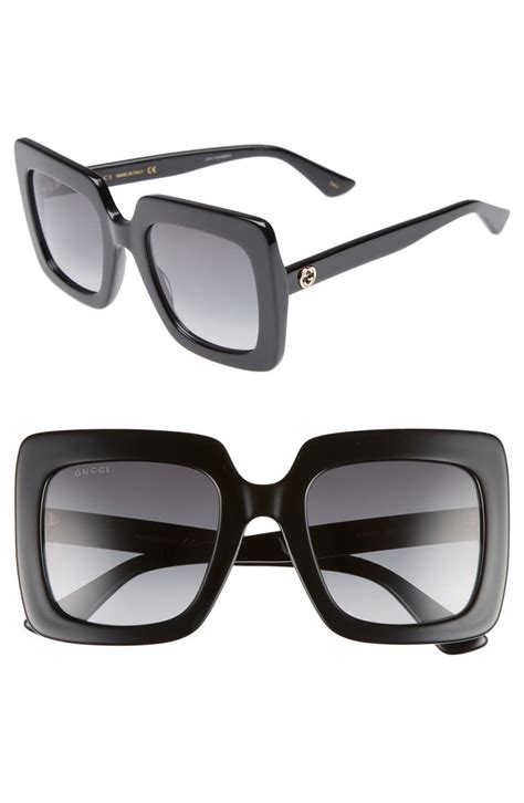 gucci 53mm square sunglasses|Gucci oversized square sunglasses black.